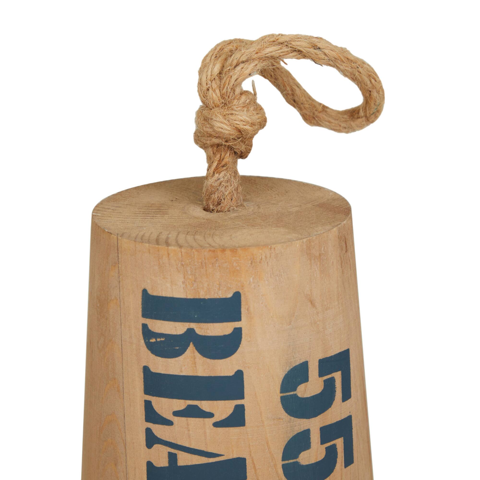 Brown Wood Nautical Buoy Sculpture, Set of 2 11" x 6" x 5"